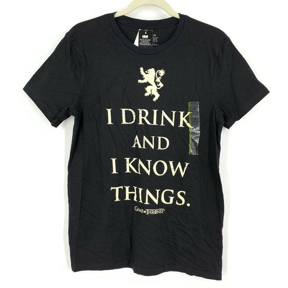 Game Of Thrones T-Shirt I Drink And Know Things Size Small Black NWT - Picture 5 of 5